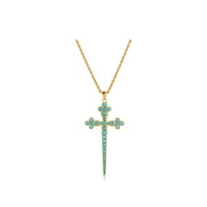 Joy Dravecky Athena Turquoise Cross Pendant Necklace